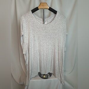 Athleta With Ease Ribbed Tee - Light Grey - 2X